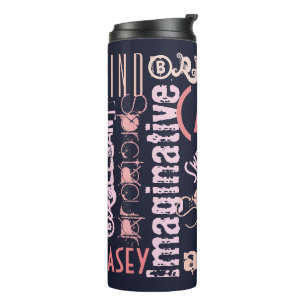 You're Awesome Personalised Names Words Navy Pink Thermal Tumbler