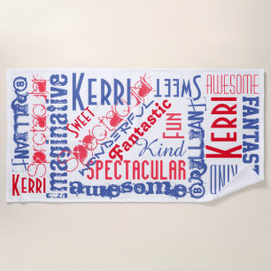 You're Awesome Personalised Red, White and Blue Beach Towel