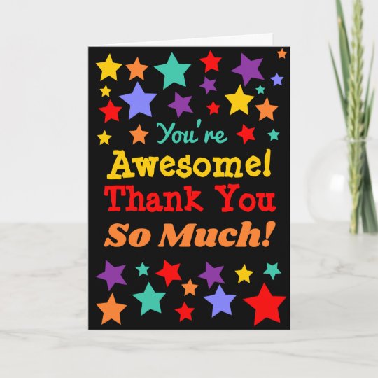 You're Awesome! Thank you so much star Card | Zazzle.co.uk