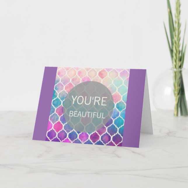You're Beautiful Thank You Card (Front)