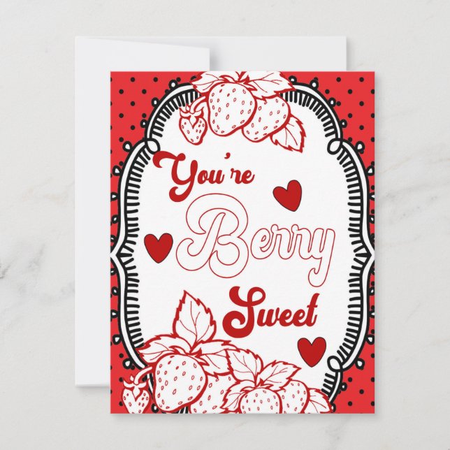 You're Berry Sweet, Strawberry, Thank You Holiday Card (Front)
