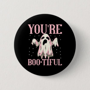 You're Boo-tiful Cute Halloween Boo Ghost Funny Co 6 Cm Round Badge