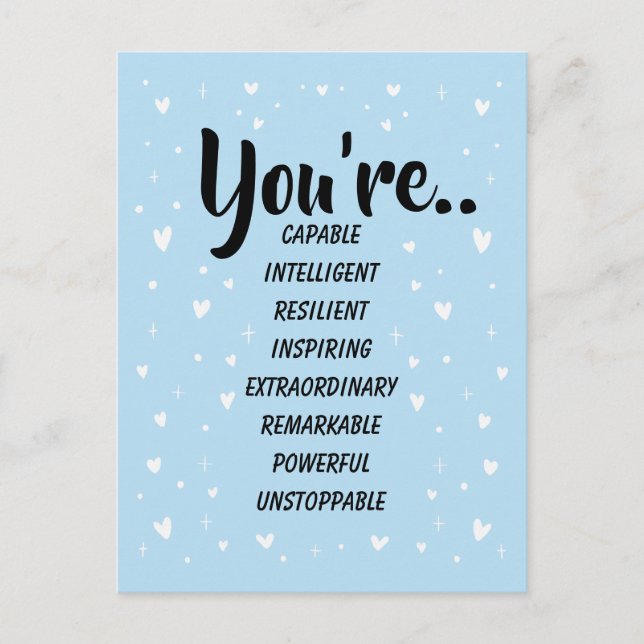 You're Capable Intelligent Creative | Confidence  Postcard (Front)