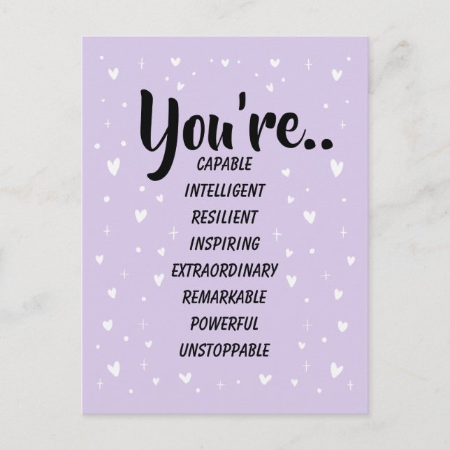 You're Capable Intelligent Creative | Confidence  Postcard (Front)