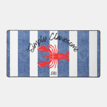 "You're Clawesome" Red Lobster on Denim Print