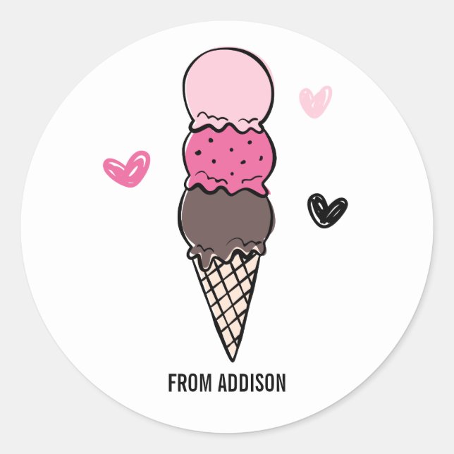 You're Cool Ice Cream Valentine's Day Sticker (Front)