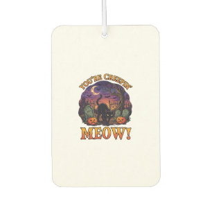 Youre Creepin Meow Halloween Black Cat Pumpkins Gr Car Air Freshener