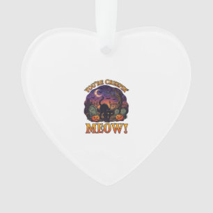 Youre Creepin Meow Halloween Black Cat Pumpkins Gr Ornament