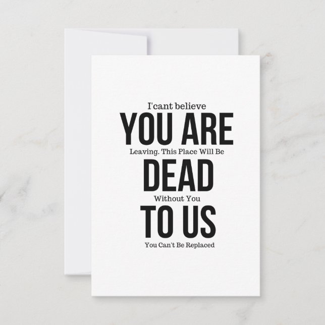 You're Dead to Us Now Magnet RSVP Card (Front)