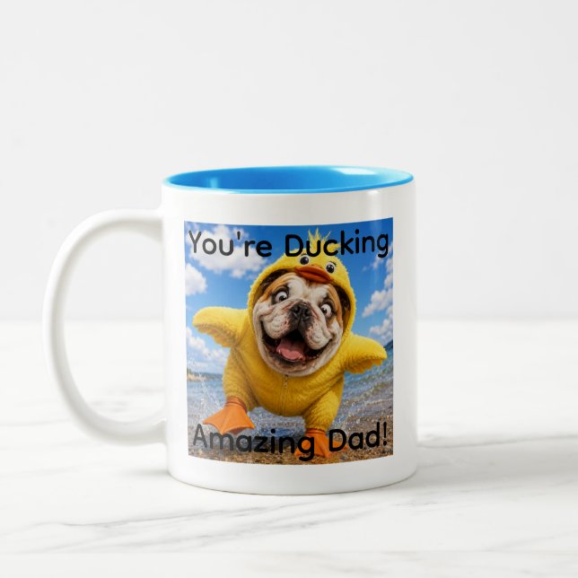 YOU'RE DUCKING AMAZING DAD Two-Tone COFFEE MUG (Left)