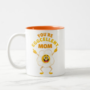 You're eggcellent Mum Fun Cute Cartoon Smiling Egg Two-Tone Coffee Mug