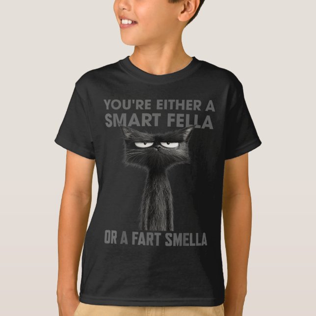 You're Either A Smart Fella Or A Fart Smella Funny T-Shirt (Front)
