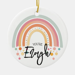 you're enough positive affirmation gift ceramic tree decoration