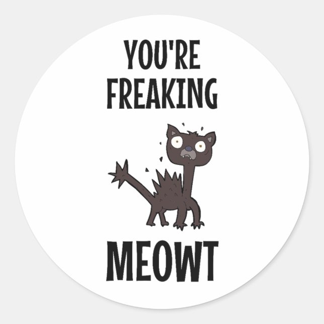 You're Freaking Meowt   Classic Round Sticker (Front)