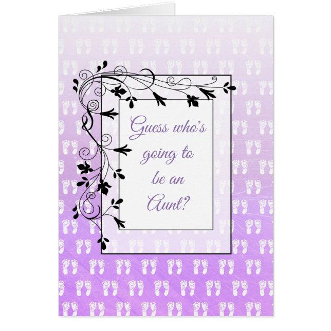 You're going to be an Aunt Announcement card (Front)
