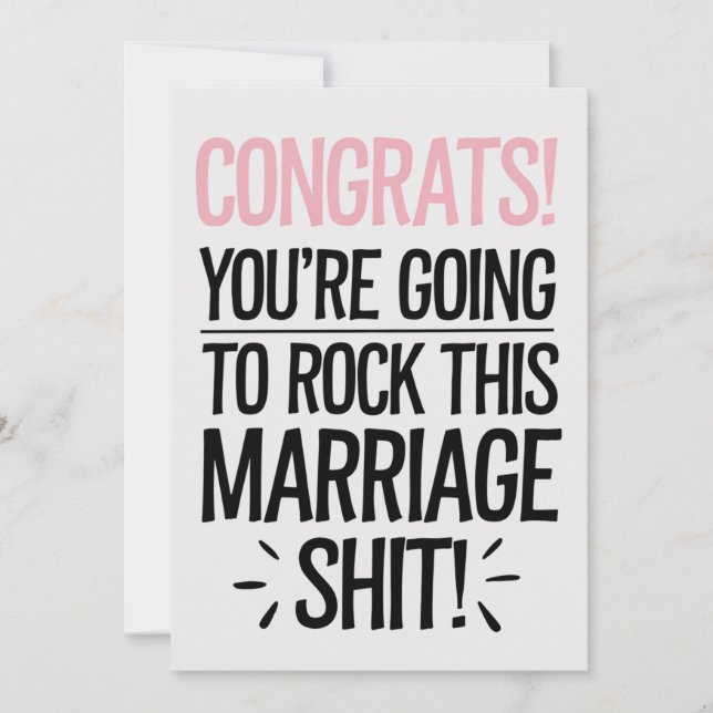 You're Going To Rock This Marriage Funny Wedding Invitation (Front)