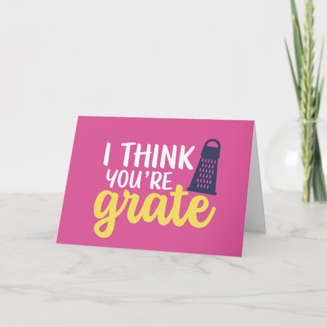 You're Grate Cute Cheese Pun Funny Valentine's Day Holiday Card (Front)
