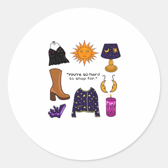 Youre Hard To Shop For Whimsigoth Aesthetic Classi Classic Round Sticker (Front)