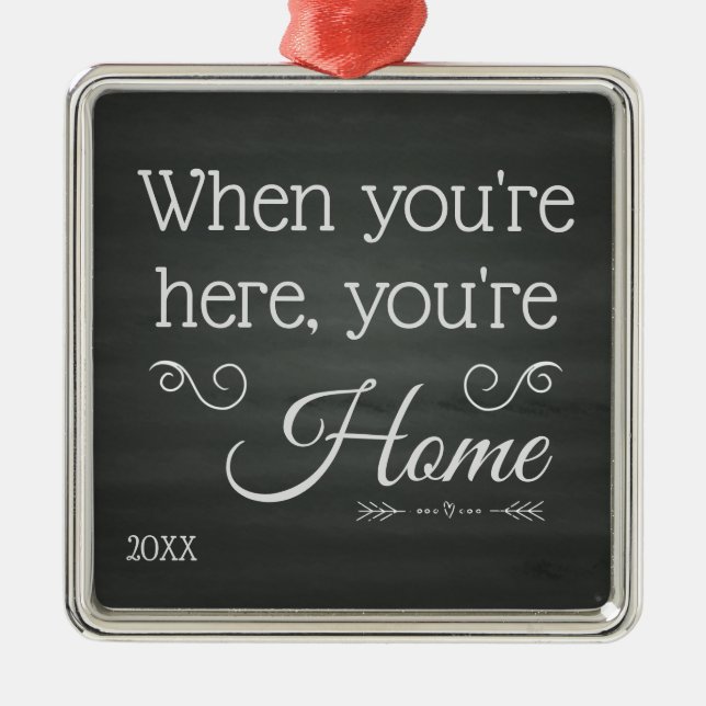 You're Home - Foster Care Adoption Gifts Metal Tree Decoration (Front)