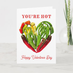 You're Hot Chilli Peppers Heart Valentine's Day Card