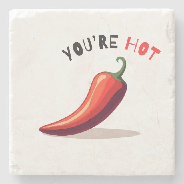 You're Hot Chilli Shot Glass Stone Coaster (Front)