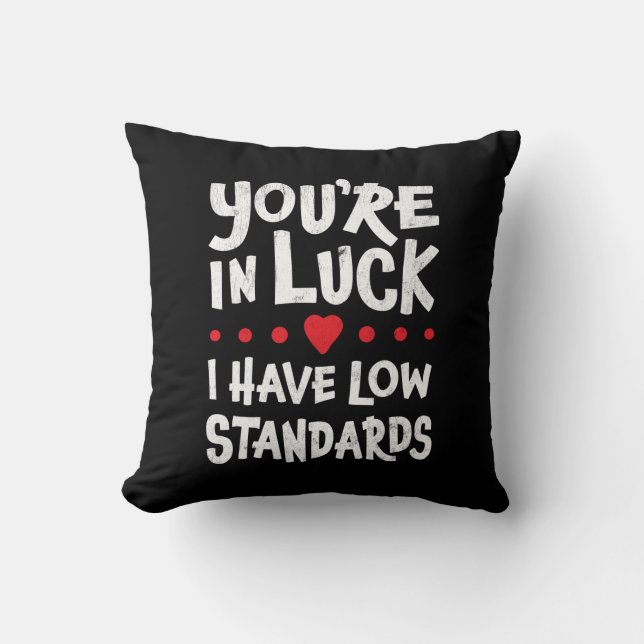 You're In Luck I Have Low Standards - Funny Cushion (Front)