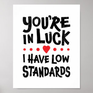 You're In Luck I Have Low Standards Poster