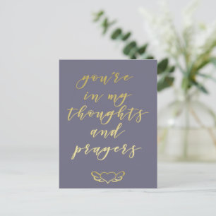 You're in my Thoughts & prayers - Mauve & Gold Postcard