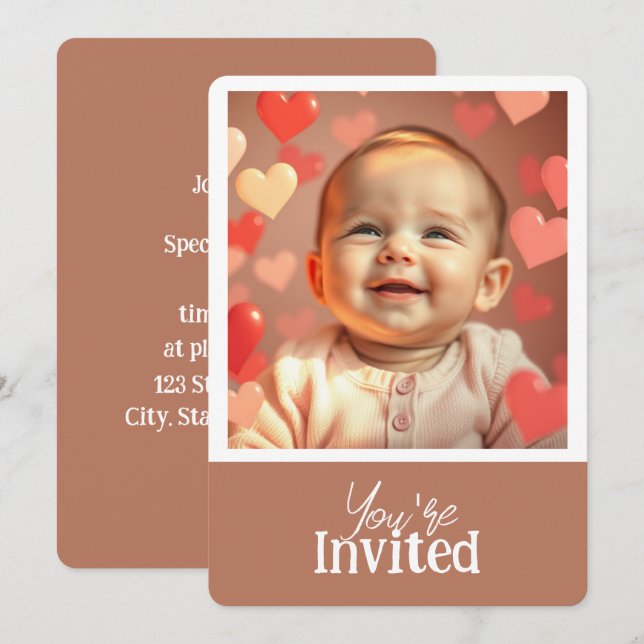 You're Invited Add Photo and Text Invitation (Front/Back)