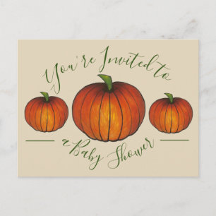 You're Invited Baby Shower Little Pumpkin Invitation Postcard