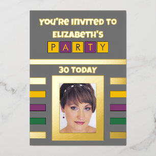 You're invited birthday party 30 today grey yellow