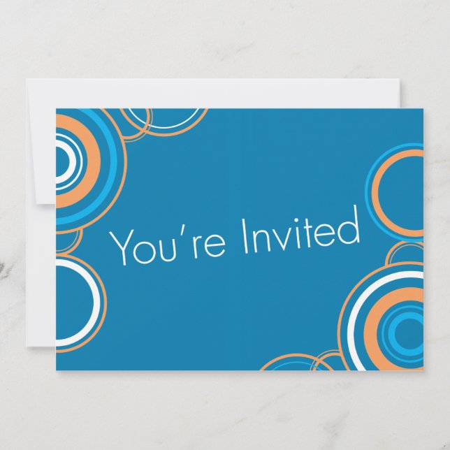 You're Invited - Blue & Orange Circles Invitation (Front)