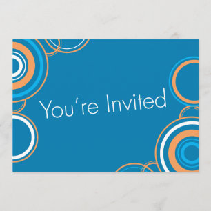 You're Invited - Blue & Orange Circles Invitation