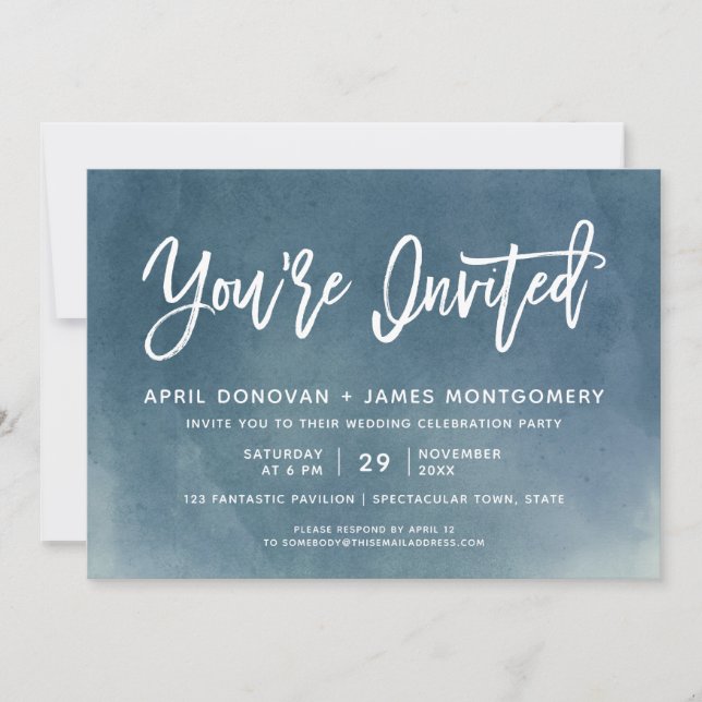 You're Invited Brush Typography Wedding Invitation (Front)