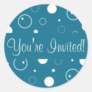 You're Invited Bubbles Envelope Sticker Seal