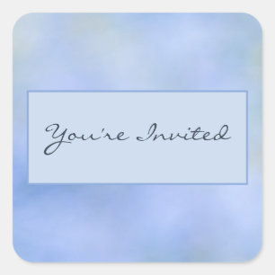 You're Invited Casual Abstract Blue Yellow Seal