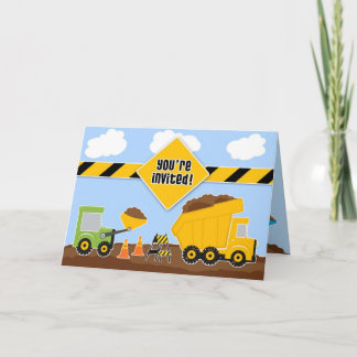 You're Invited Constructions Dump Truck Invitation