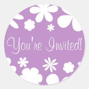 You're Invited Flower Power Envelope Sticker Seal