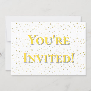 You're Invited Gold Sparkle Star Birthday  Invitation