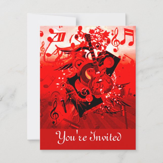 You're Invited,Journey of music-Red_ Invitation (Front)