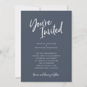 You're invited modern script wedding invitation