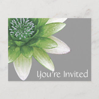 You're Invited | Peace l Beautiful Green Lotus Invitation Postcard
