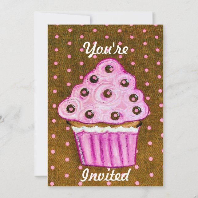 You're Invited Pink Cupcakes Invitation (Front)