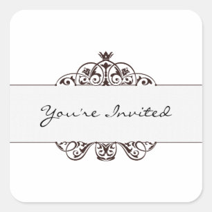 You're Invited Square Sticker