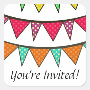 You're Invited Square Sticker