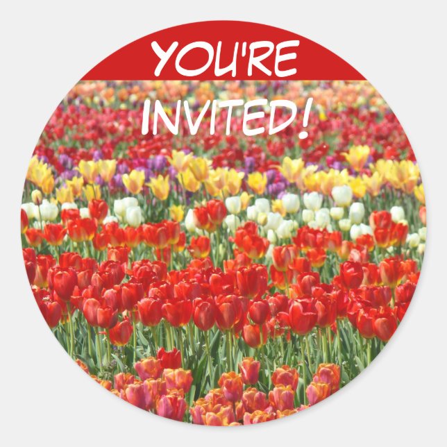 You're Invited! stickers Red Envelope Invitations (Front)
