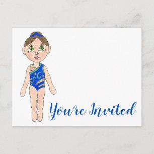 You're Invited Synchro Swimmer Party Invitation Postcard