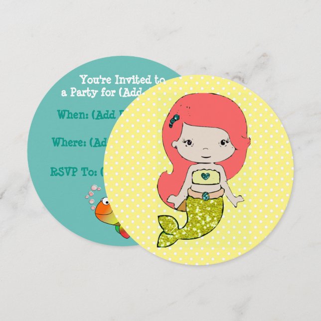 You're Invited to a Mermaid Party Invitation (Front/Back)