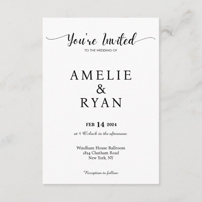 You're Invited Wedding Celebration Card (Front)