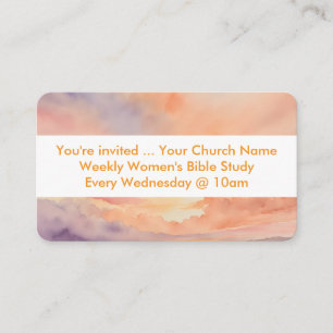 You're Invited Women's Bible Study Abstract Sky Business Card